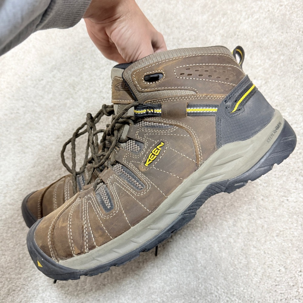 Keen Mens 11.5 EE Work Boots Vista Energy Mid Steel Toe Brown Leather Utility - Picture 5 of 9